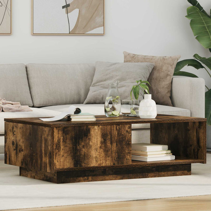 Sofabord med skuffe Røget eg 95 x 55 x 31 cm Konstrueret træ