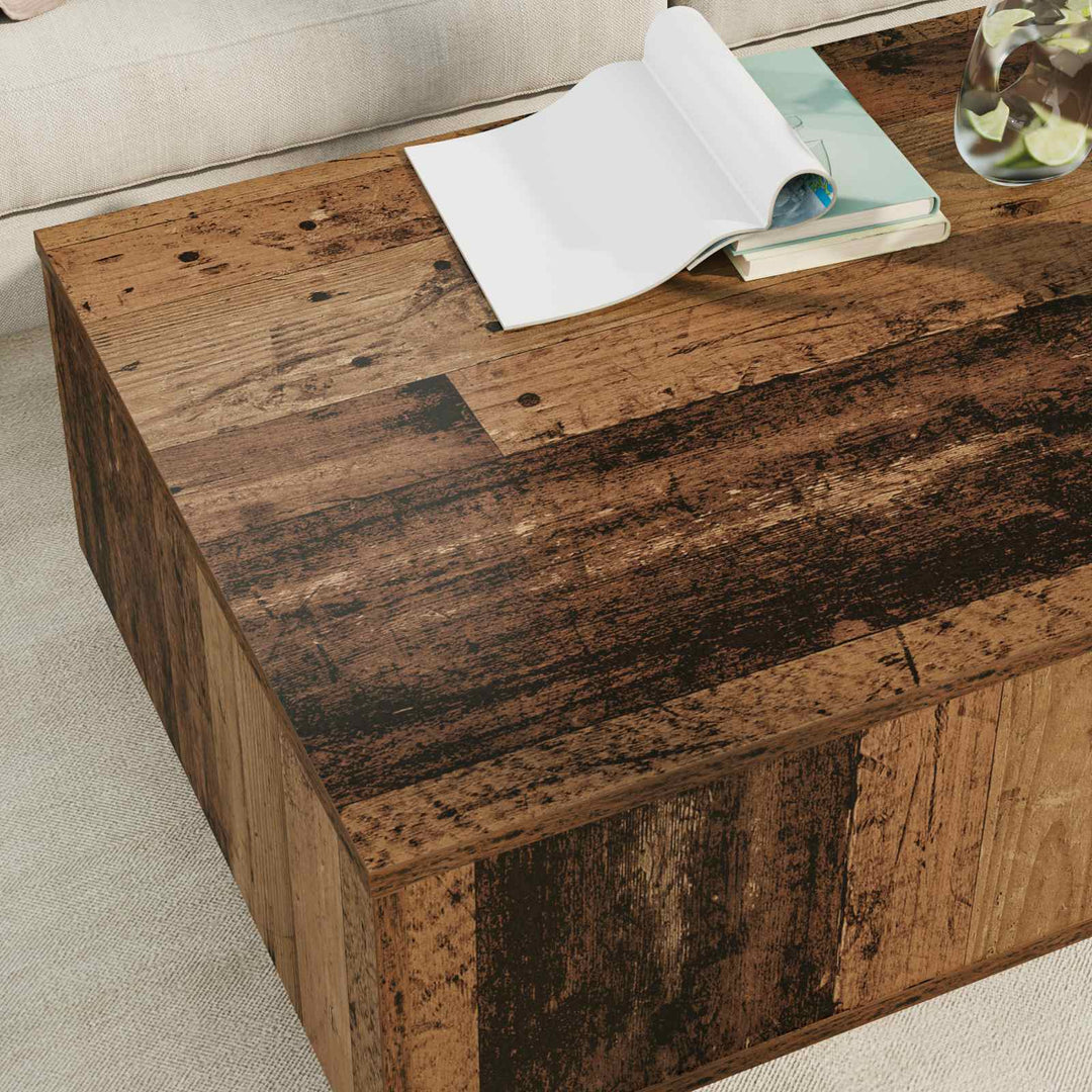 Sofabord med skuffe Gammelt træ 95 x 55 x 31 cm Konstrueret træ