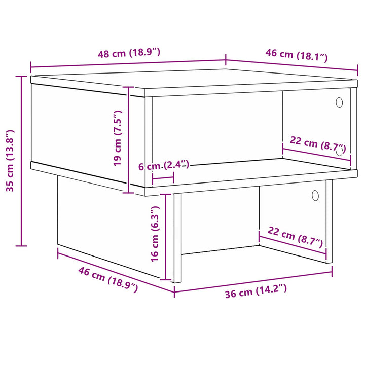Sofabord Hvid 48 x 46 x 35 cm Konstrueret træ