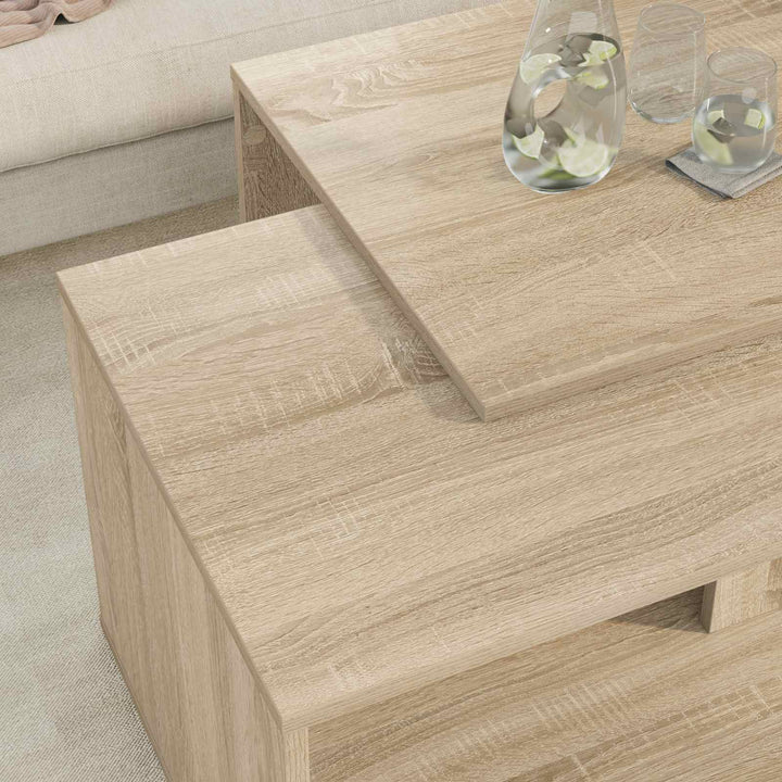 Kaffebord Sæt 2 pcs Sonoma eg Konstrueret træ