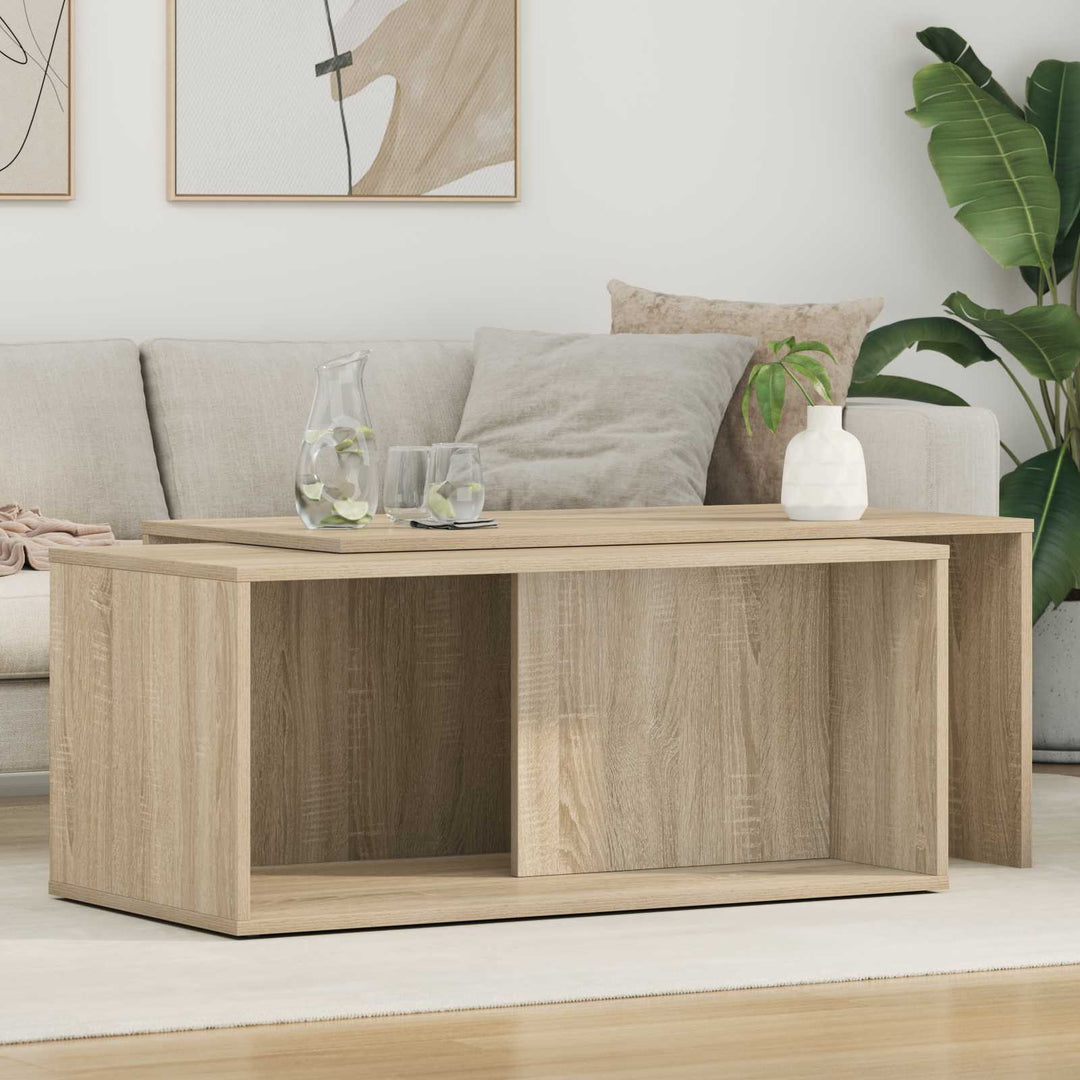 Kaffebord Sæt 2 pcs Sonoma eg Konstrueret træ