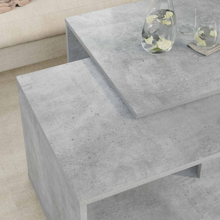 Kaffebord Sæt 2 pcs Beton Grå Konstrueret træ