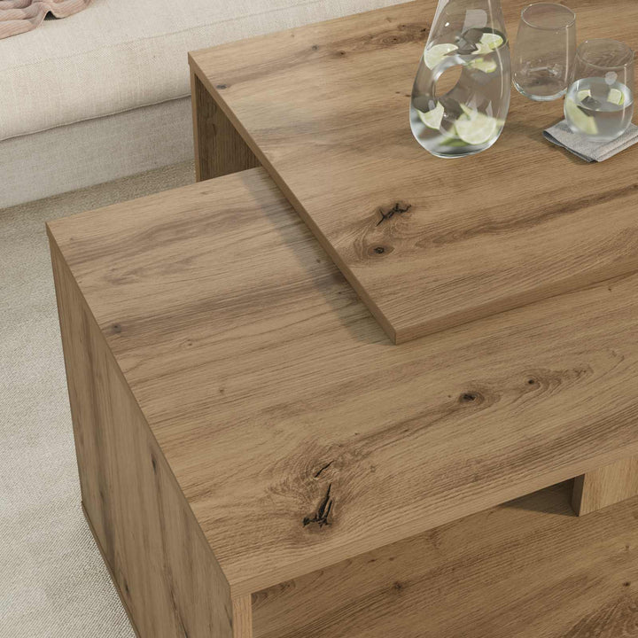 Kaffebord Sæt 2 pcs Artisan Egetræ 90 x 48 x 40 cm
