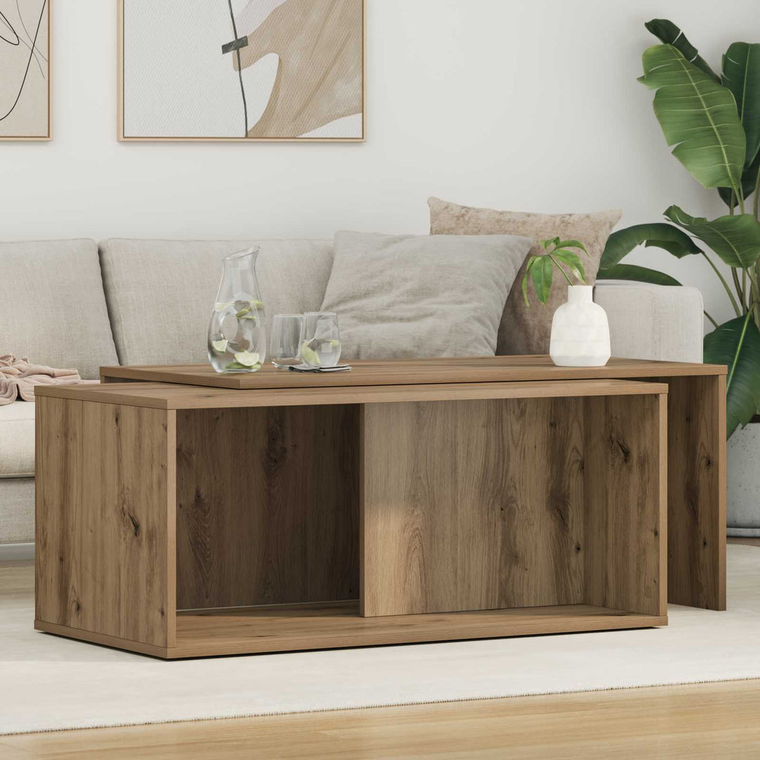 Kaffebord Sæt 2 pcs Artisan Egetræ 90 x 48 x 40 cm