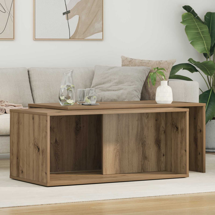 Kaffebord Sæt 2 pcs Artisan Egetræ 90 x 48 x 40 cm