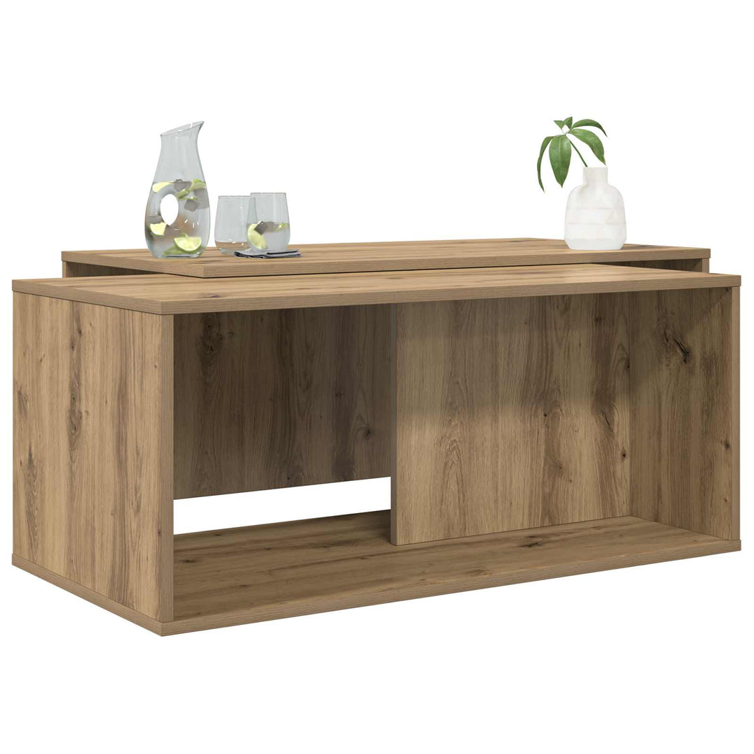 Kaffebord Sæt 2 pcs Artisan Egetræ 90 x 48 x 40 cm