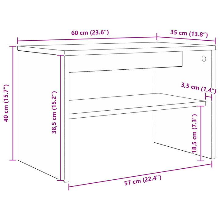 TV-skab 60 x 35 x 40 cm Sonoma eg Konstrueret træ