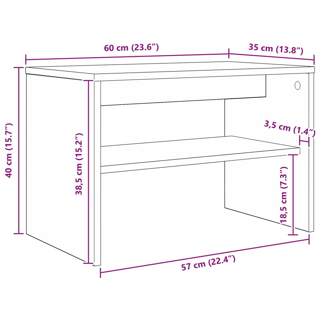 TV-skab 60 x 35 x 40 cm Røget eg Konstrueret træ