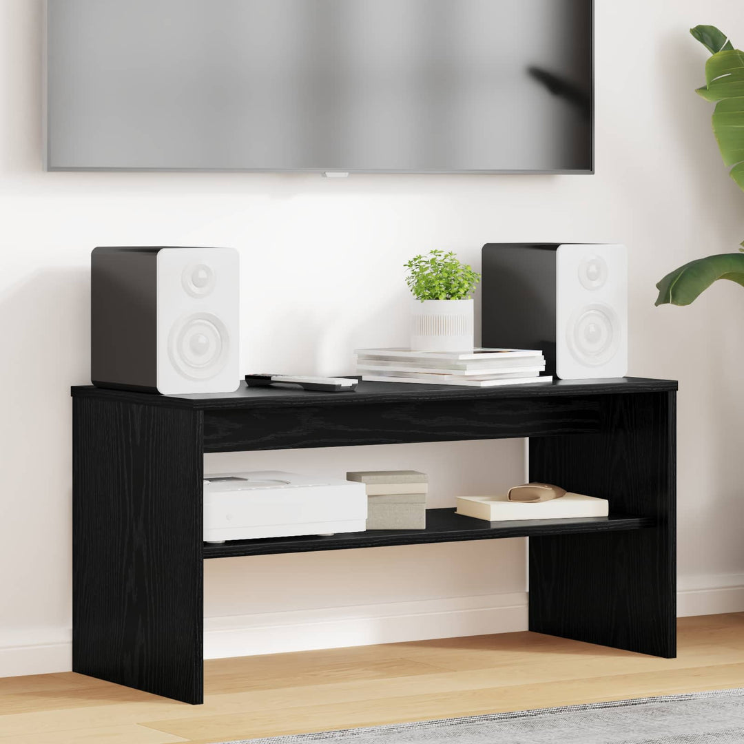 TV-skab Sort eg 80 x 35 x 40 cm Konstrueret træ