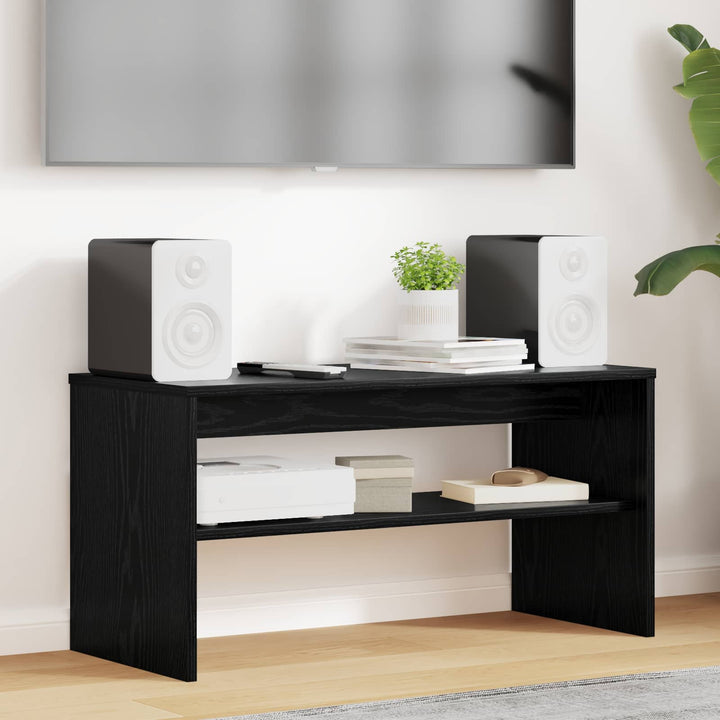 TV-skab Sort eg 80 x 35 x 40 cm Konstrueret træ