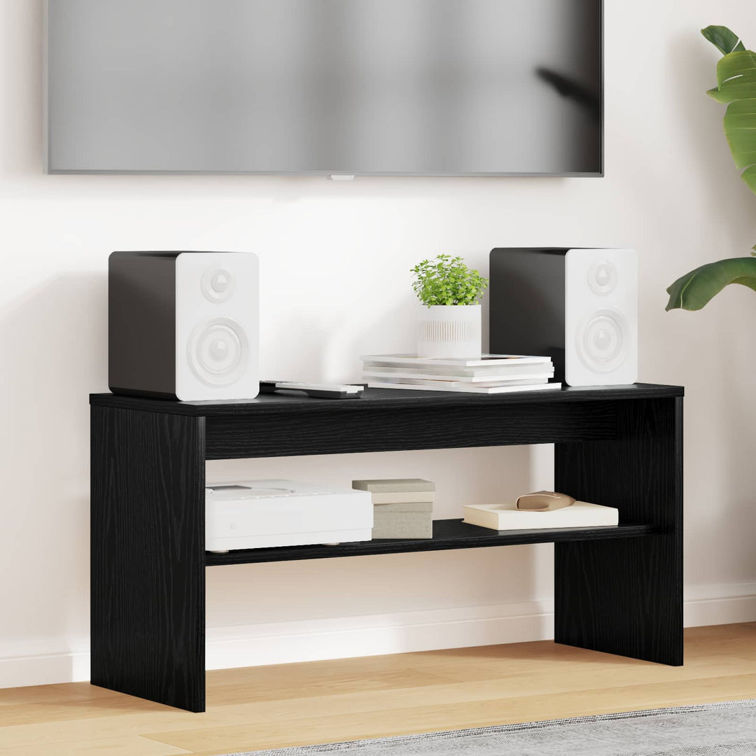 TV-skab Sort eg 80 x 30 x 40 cm Konstrueret træ