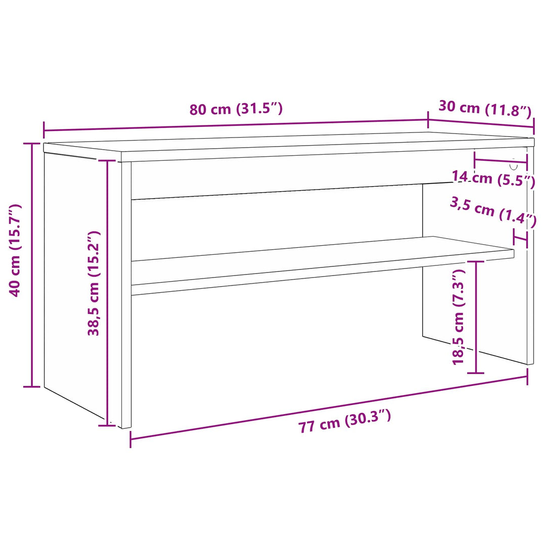 TV-skab 80 x 30 x 40 cm Sonoma eg Konstrueret træ