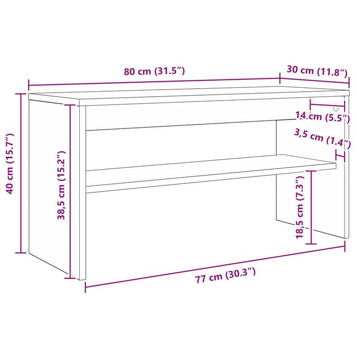 TV-skab 80 x 30 x 40 cm Sonoma eg Konstrueret træ