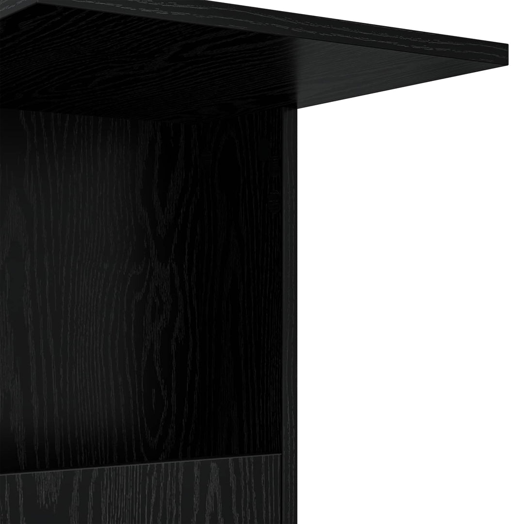 Sidebord med hjul Sort eg 40 x 35 x 60 cm Konstrueret træ