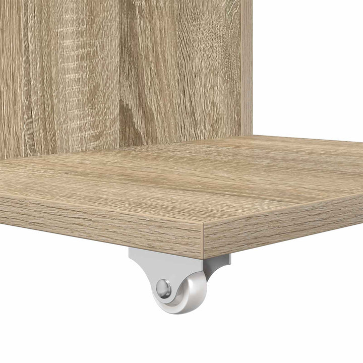 Sidebord med hjul Sonoma eg 40 x 35 x 60 cm Konstrueret træ