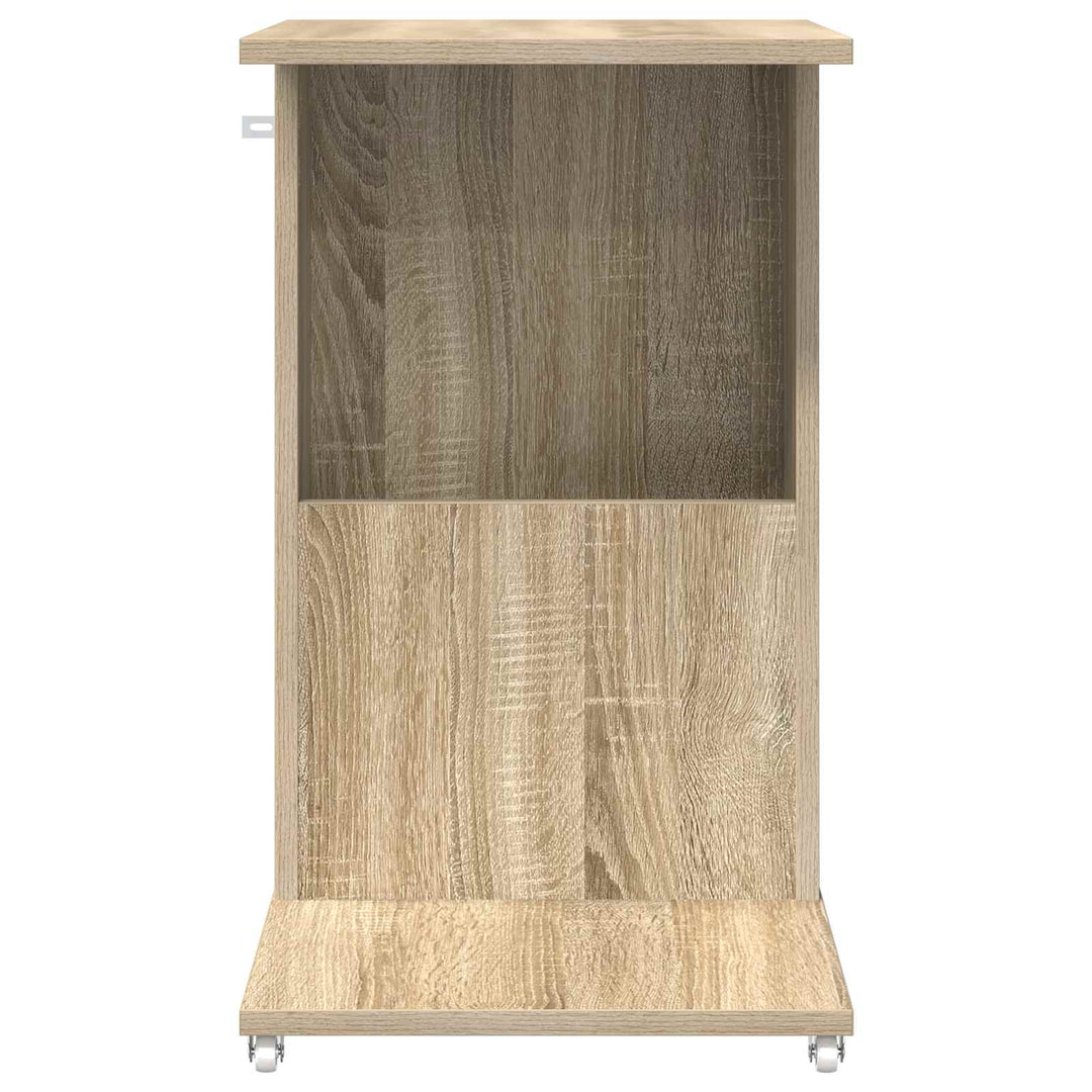 Sidebord med hjul Sonoma eg 40 x 35 x 60 cm Konstrueret træ