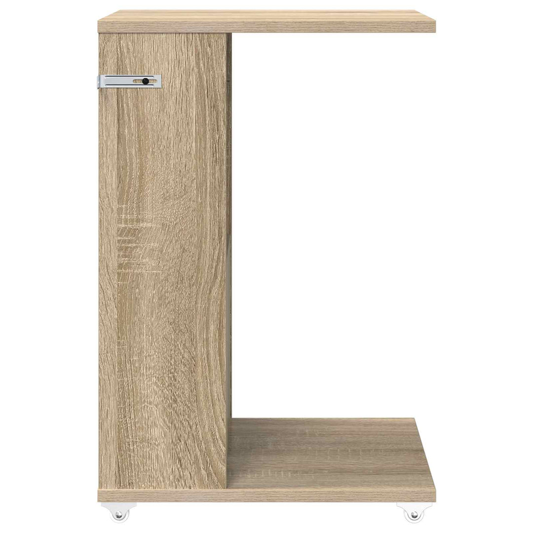Sidebord med hjul Sonoma eg 40 x 35 x 60 cm Konstrueret træ