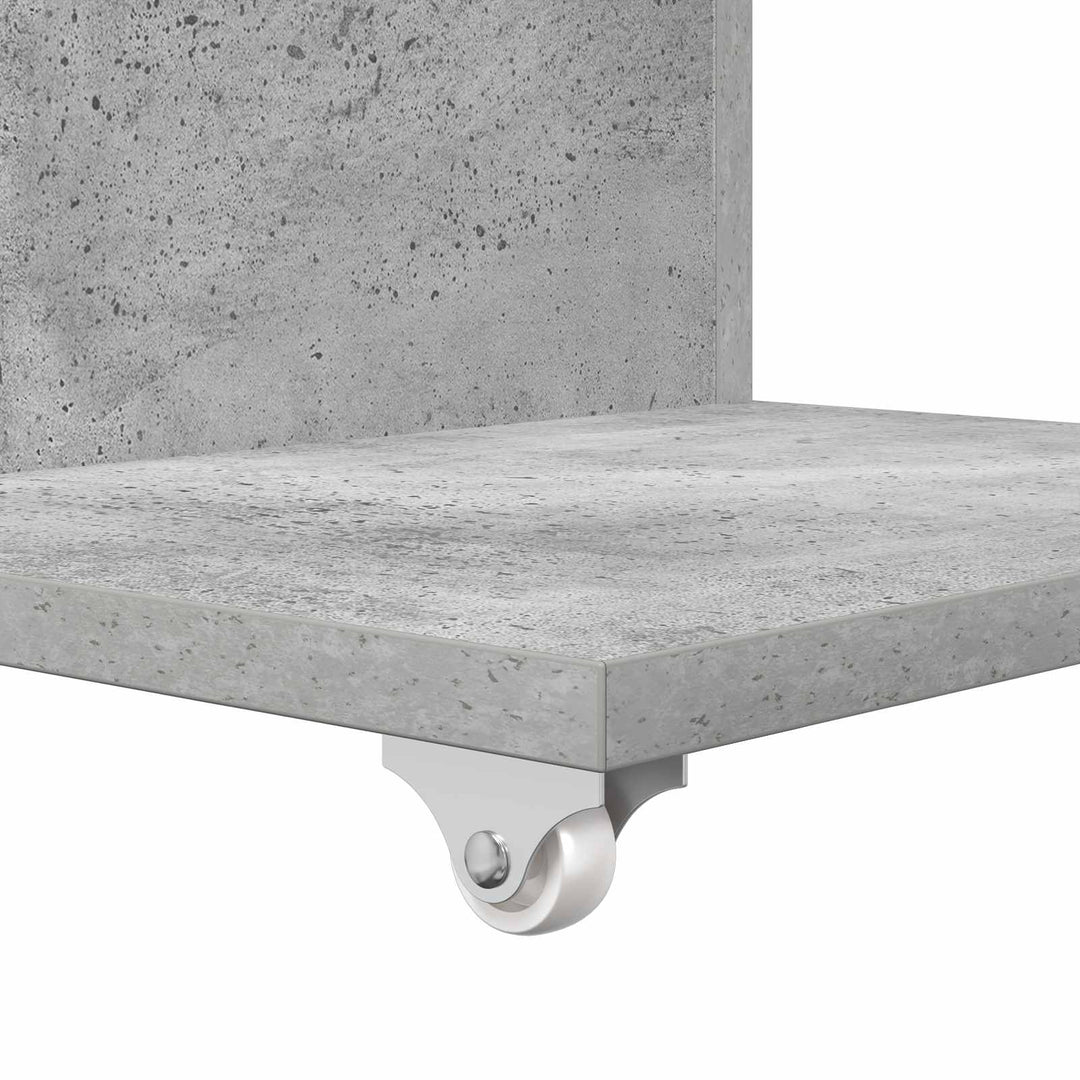 Sidebord med hjul Beton Grå 40 x 35 x 60 cm Konstrueret træ