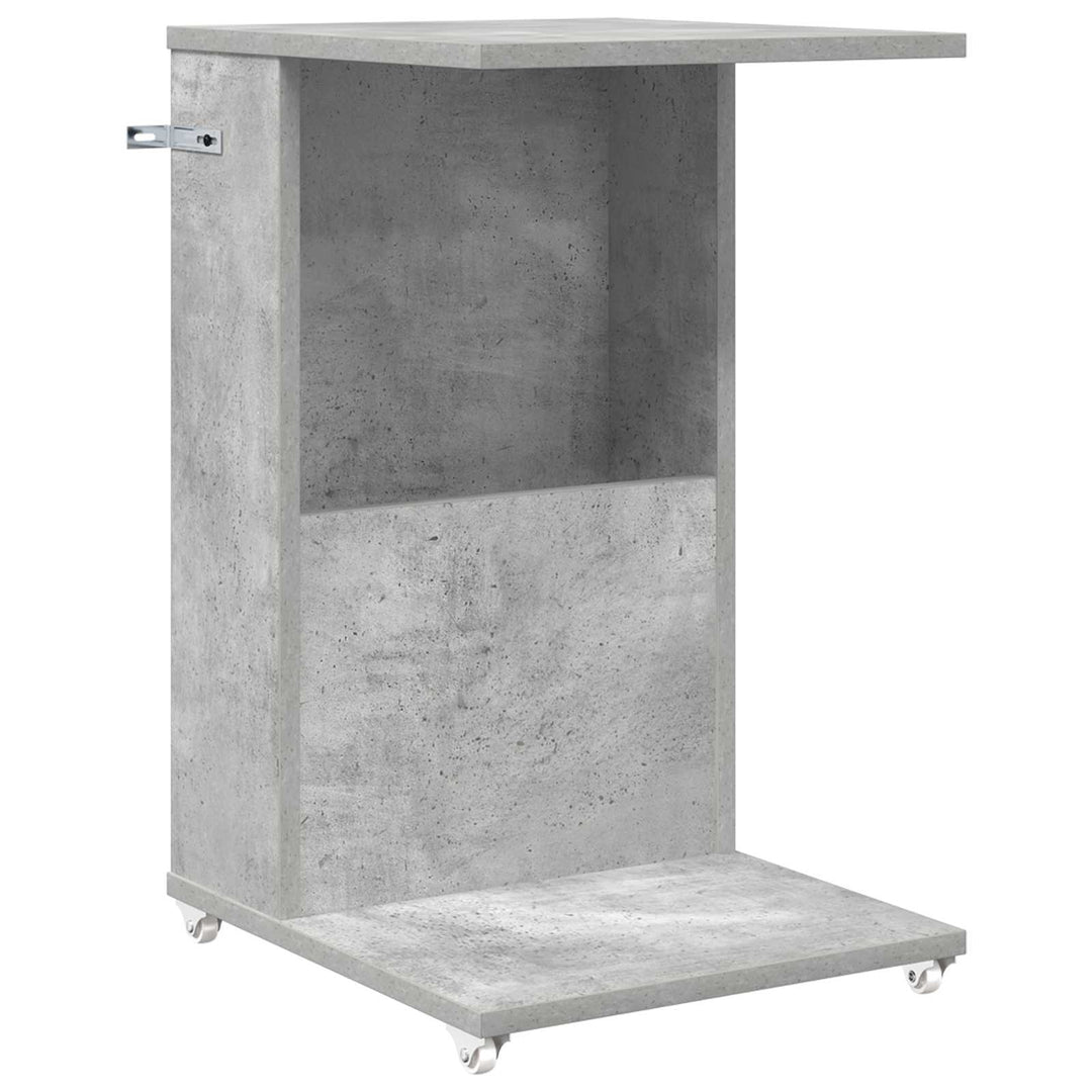 Sidebord med hjul Beton Grå 40 x 35 x 60 cm Konstrueret træ