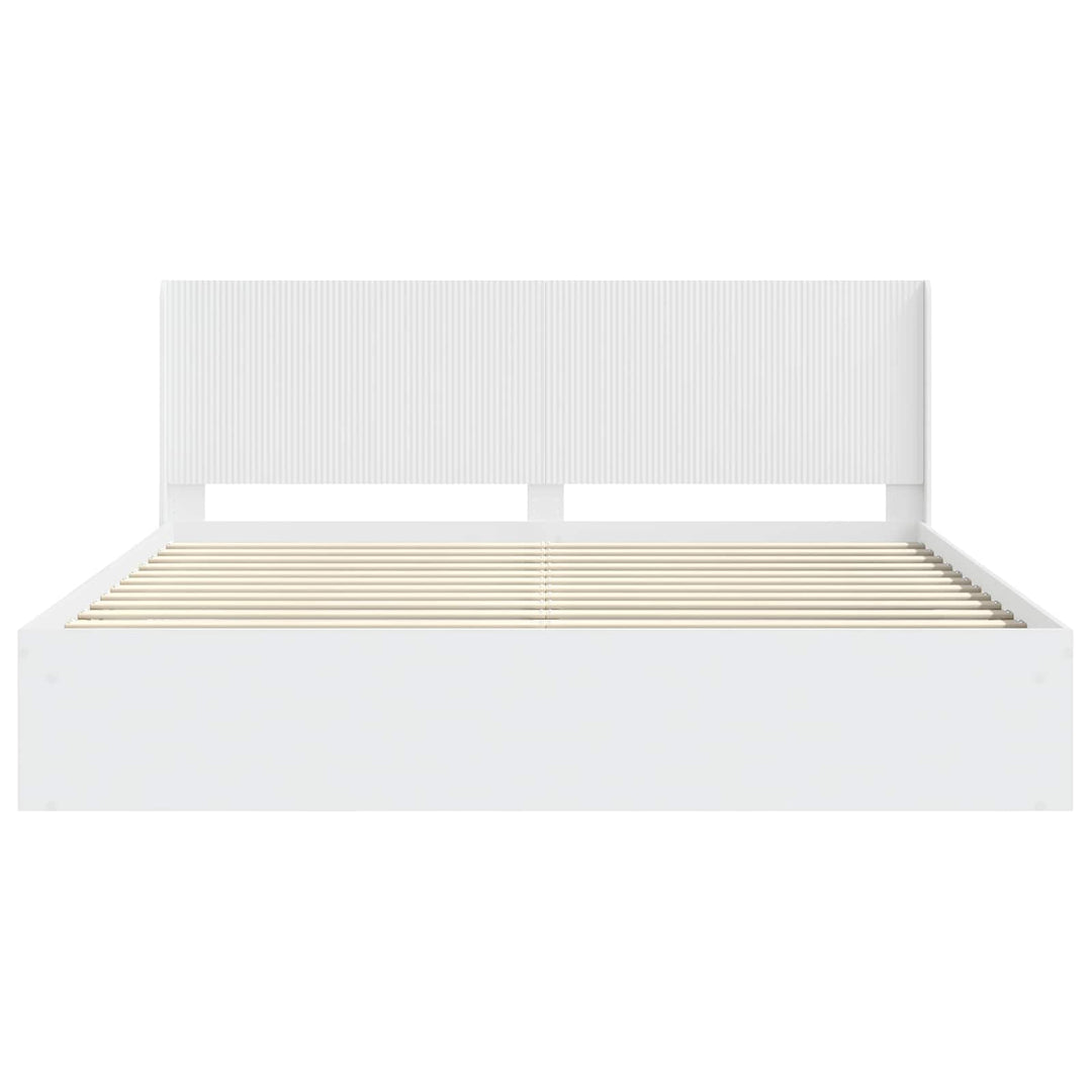Sengestel med opbevaring og hovedgærde 2 stk. Konstrueret træ