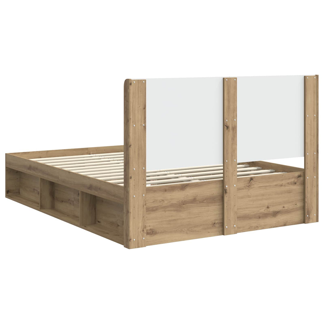 Sengestel med opbevaring og hovedgærde Artisan-eg 135 x 190 cm