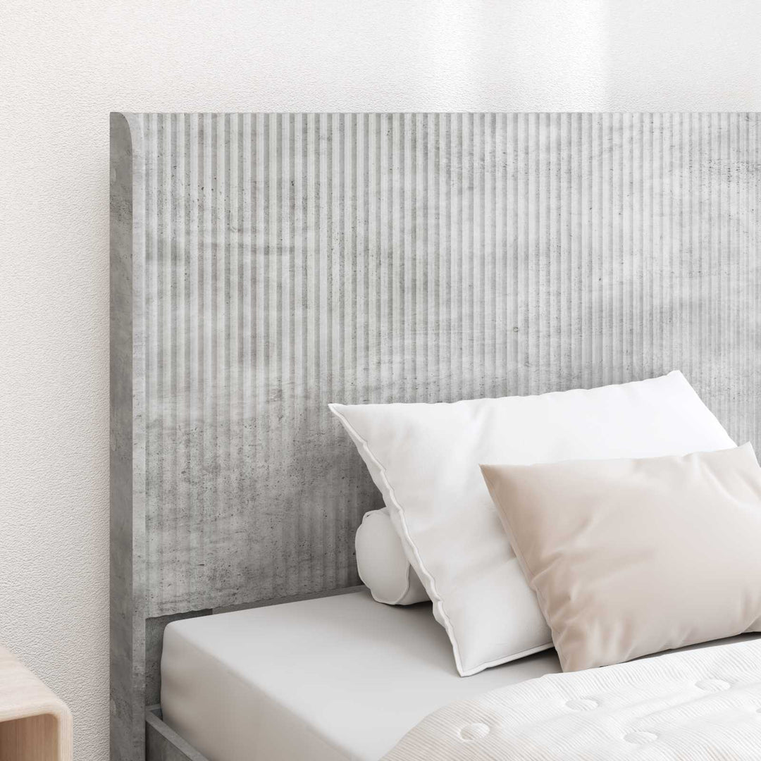 Sengestel med opbevaring og hovedgærde Betongrå 100 x 200 cm