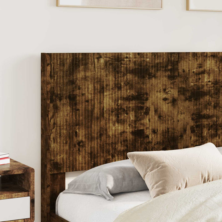 Sengestel med opbevaring og hovedgærde Røget eg 135 x 190 cm