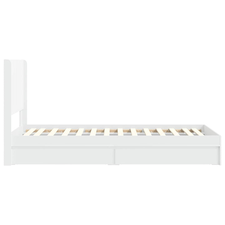 Sengestel med opbevaring og hovedgærde Hvid 90 x 200 cm