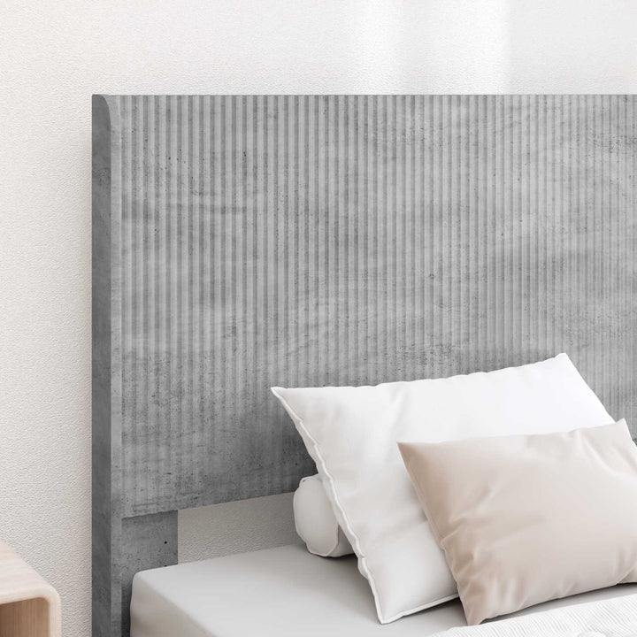 Sengestel med opbevaring og hovedgærde Betongrå 75 x 190 cm