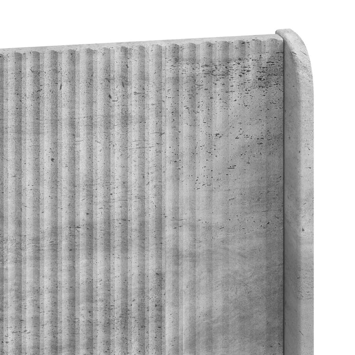 Sengestel med opbevaring og hovedgærde Betongrå 140 x 190 cm