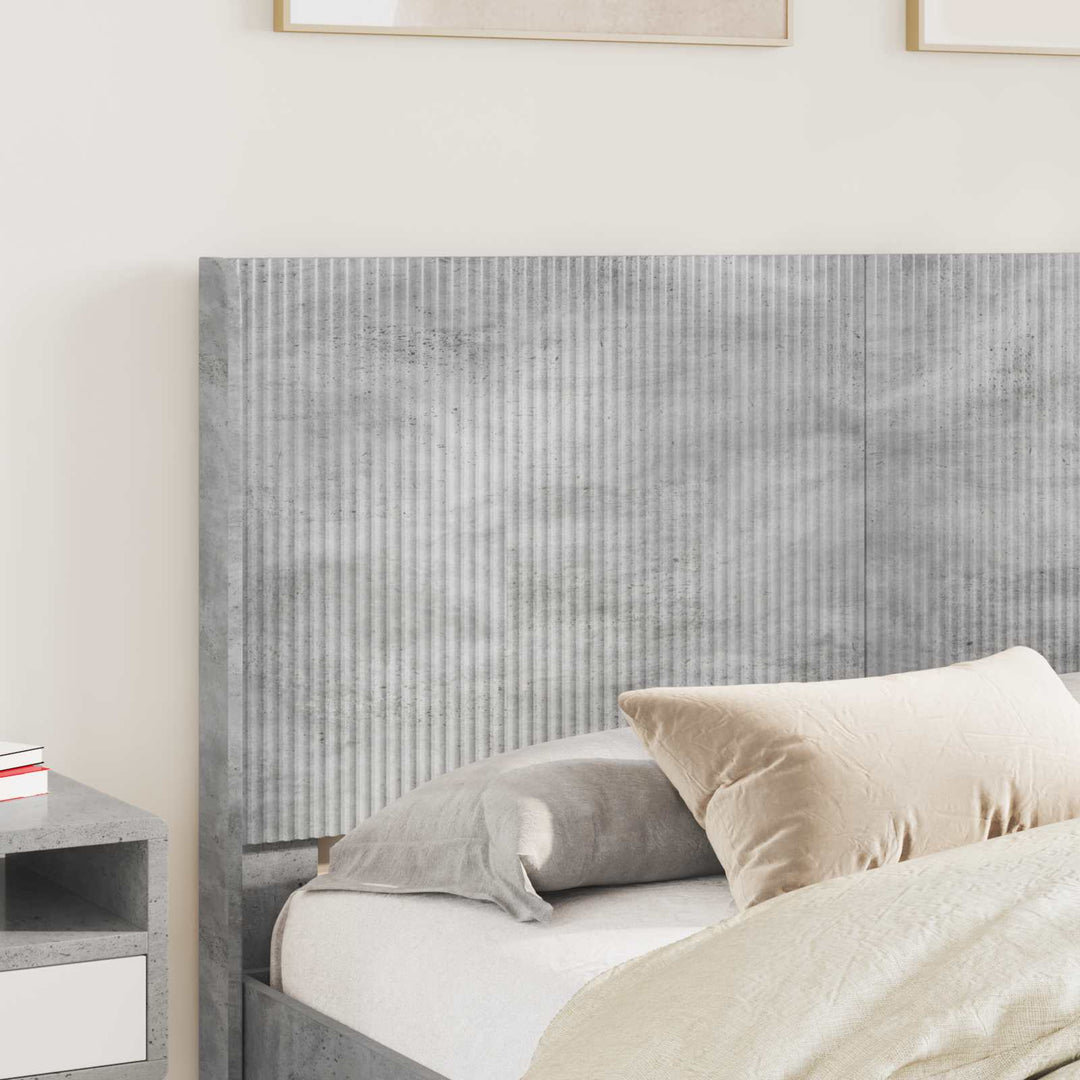 Sengestel med opbevaring og hovedgærde Betongrå 140 x 190 cm