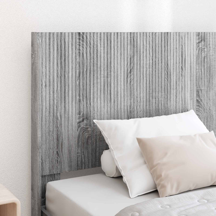 Sengestel med opbevaring og hovedgærde Grå Sonoma 100 x 200 cm