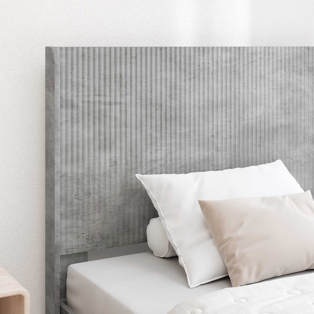Sengestel med opbevaring og hovedgærde Betongrå 75 x 190 cm