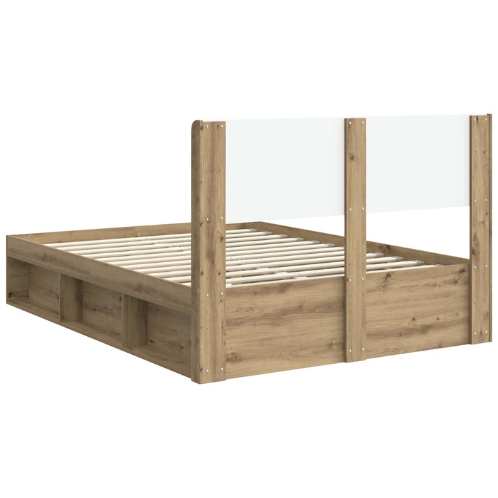 Sengestel med opbevaring og hovedgærde Artisan-eg 135 x 190 cm