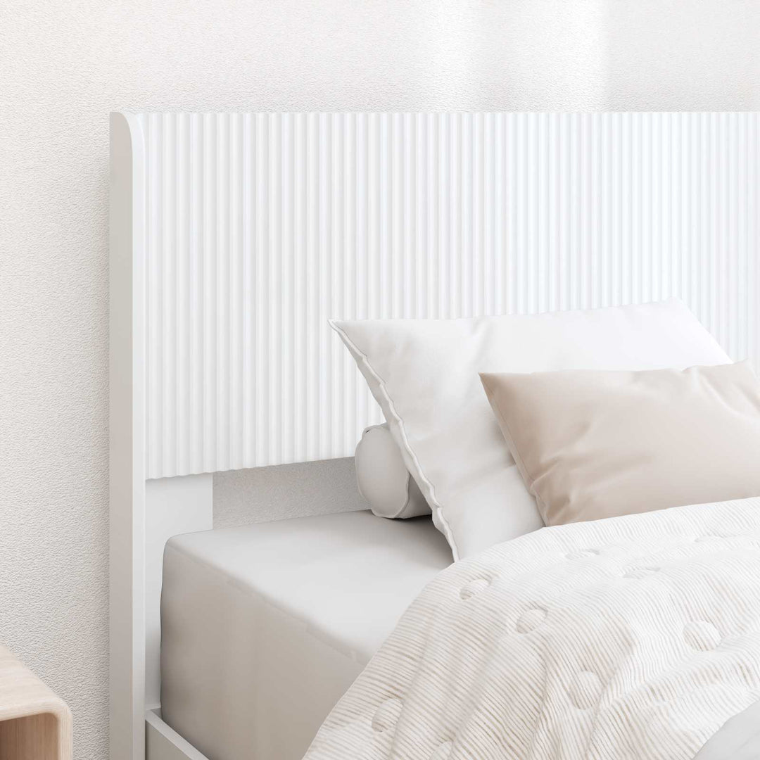 Sengestel med opbevaring og hovedgærde Hvid 100 x 200 cm