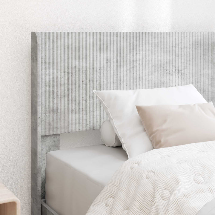 Sengestel med opbevaring og hovedgærde Betongrå 100 x 200 cm
