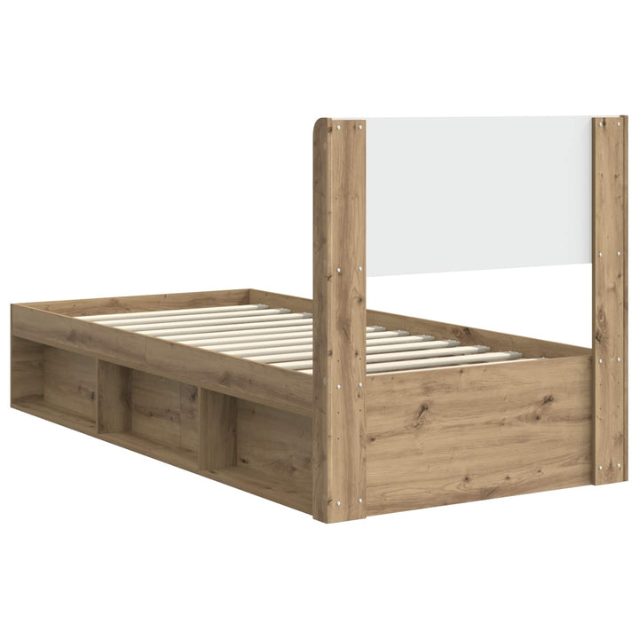 Sengestel med opbevaring og hovedgærde Artisan-eg 90 x 200 cm