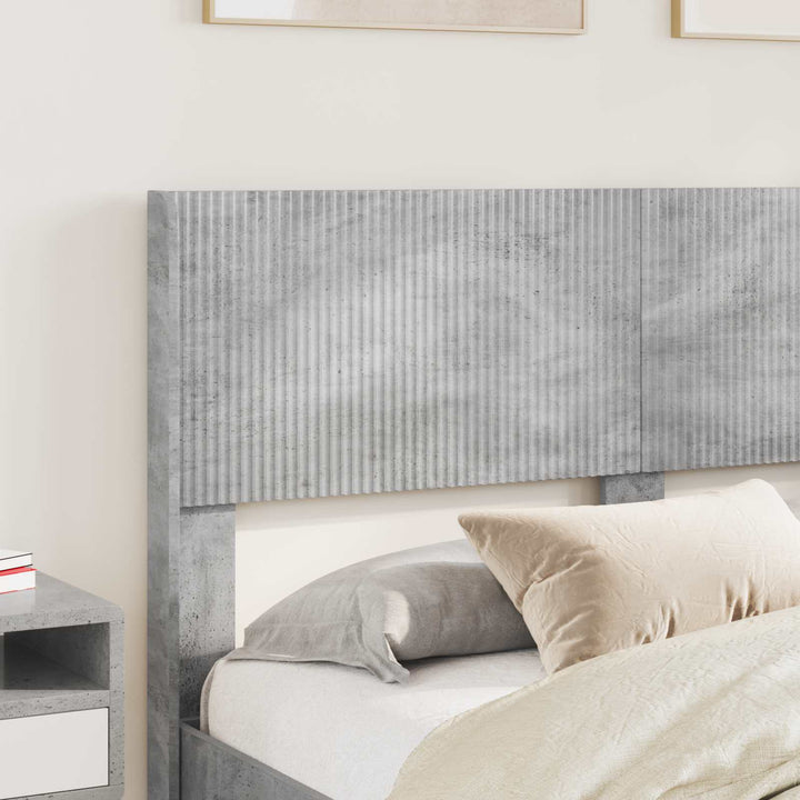 Sengestel med opbevaring og hovedgærde Betongrå 140 x 200 cm