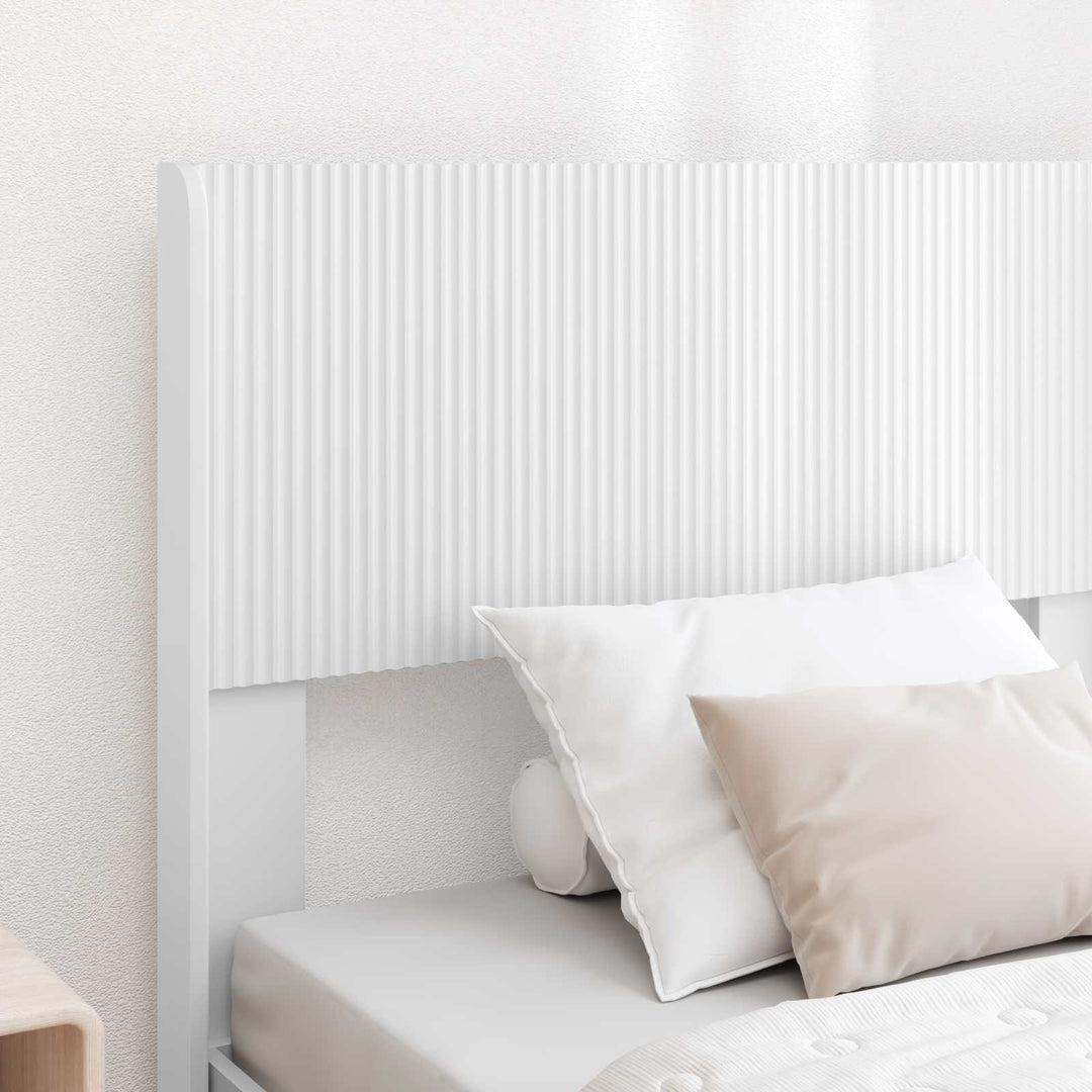 Sengestel med opbevaring og hovedgærde Hvid 75 x 190 cm