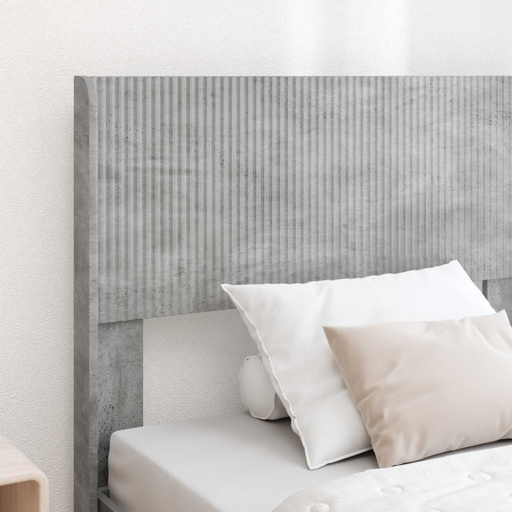 Sengestel med opbevaring og hovedgærde Betongrå 75 x 190 cm
