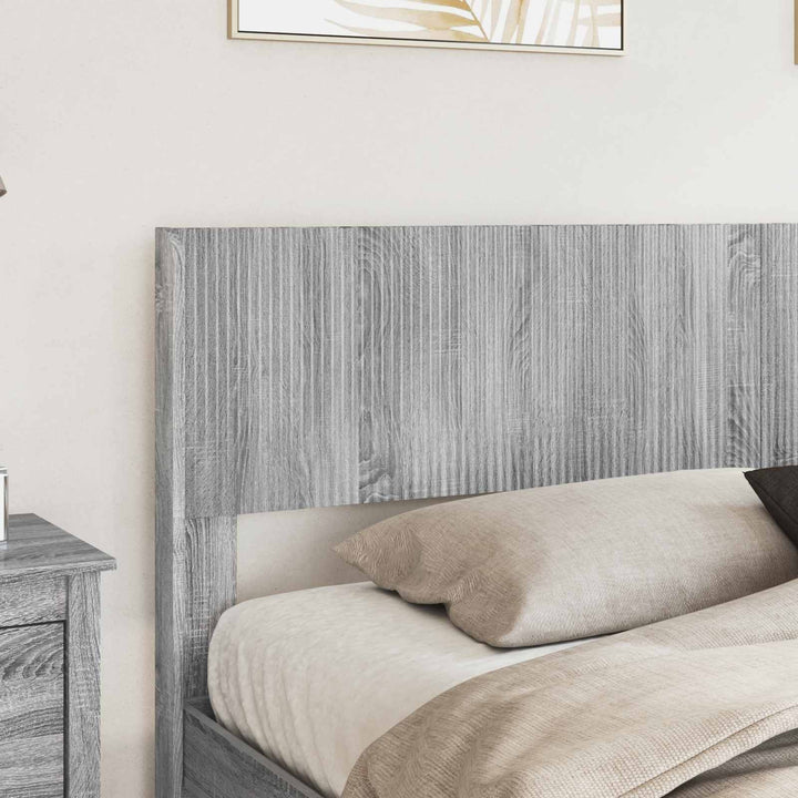 Sengestel med opbevaring og hovedgærde 2 stk. Konstrueret træ