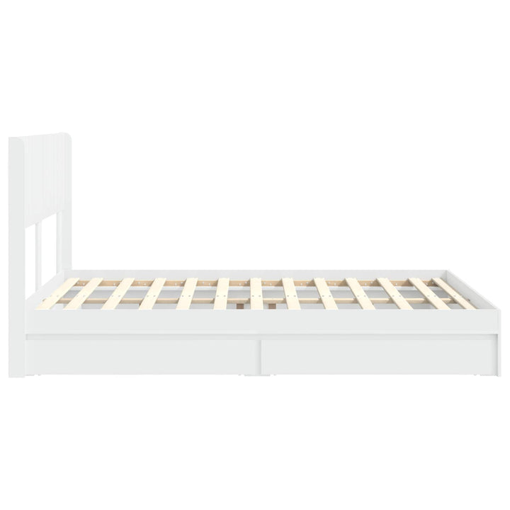 Sengestel med opbevaring og hovedgærde Hvid 160 x 200 cm