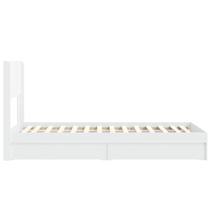 Sengestel med opbevaring og hovedgærde Hvid 75 x 190 cm