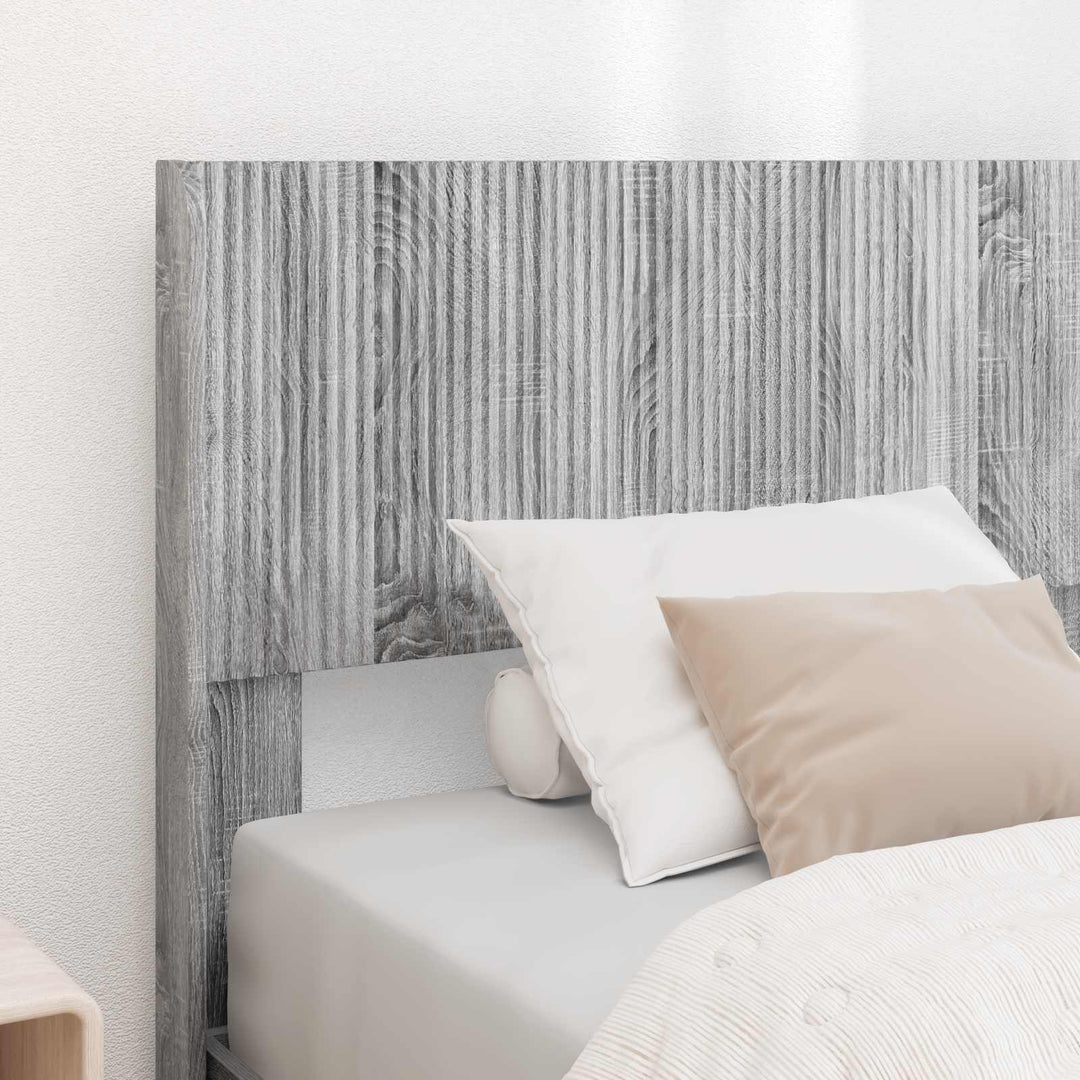 Sengestel med opbevaring og hovedgærde Grå Sonoma 100 x 200 cm