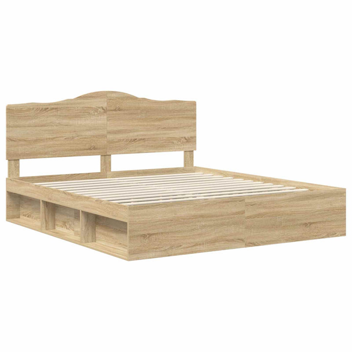 Sengestel med hovedgærde Sonoma 200 x 200 cm Massiv fyrretræ
