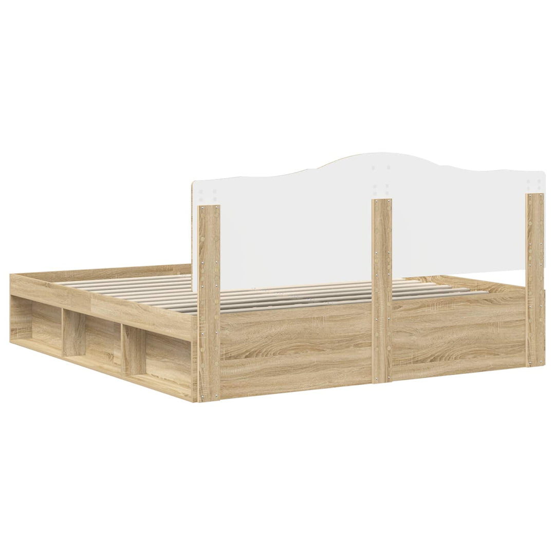 Sengestel med hovedgærde Sonoma 200 x 200 cm Massiv fyrretræ
