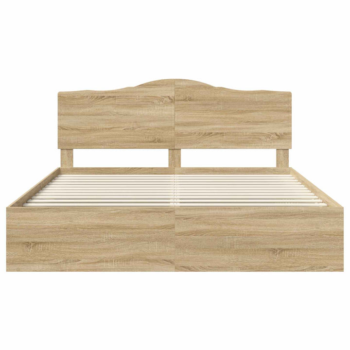 Sengestel med hovedgærde Sonoma 200 x 200 cm Massiv fyrretræ