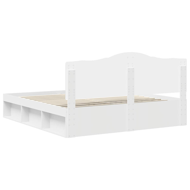 Sengestel med hovedgærde Hvid 180 x 200 cm Massiv fyrretræ