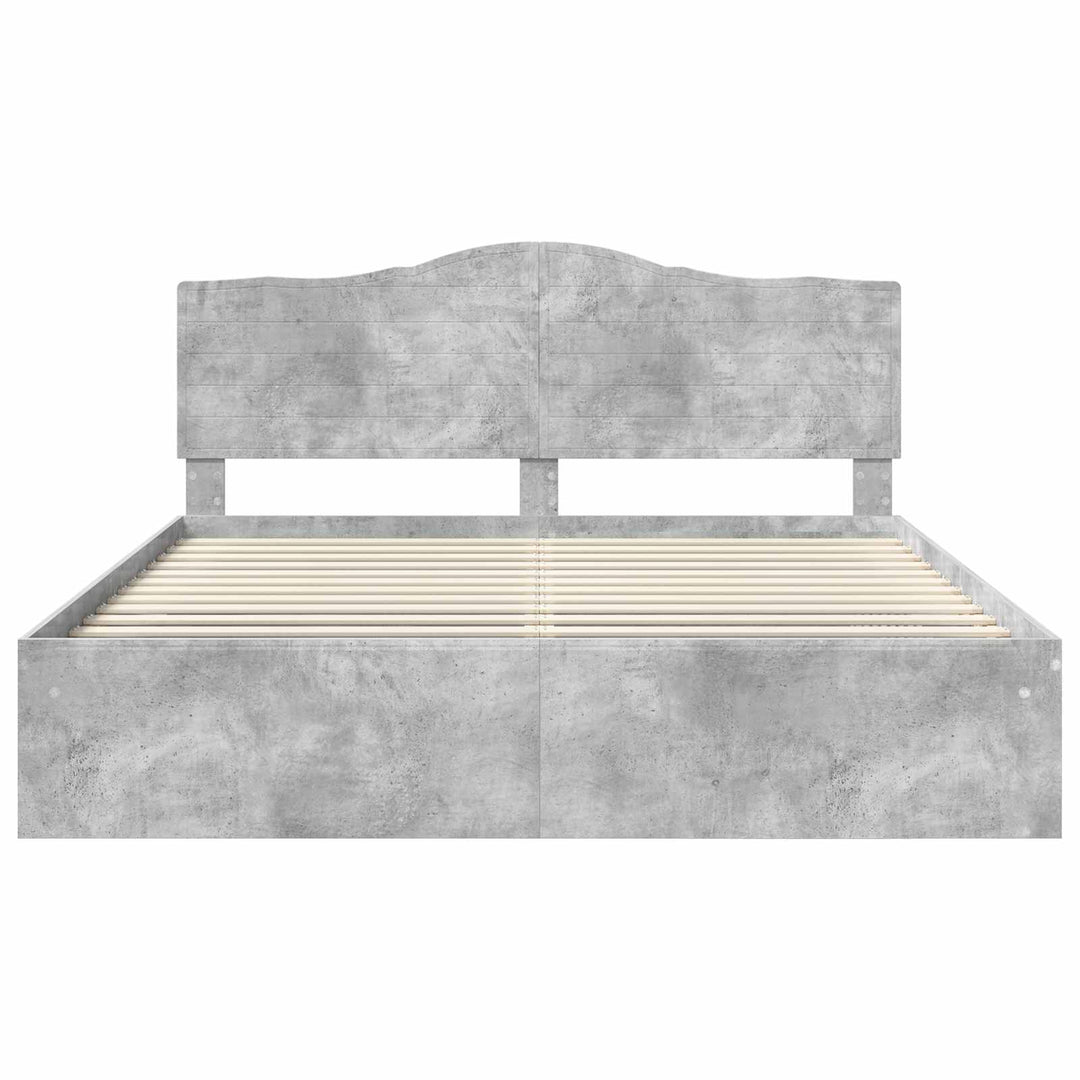 Sengestel med hovedgærde Beton 180 x 200 cm Massiv fyrretræ