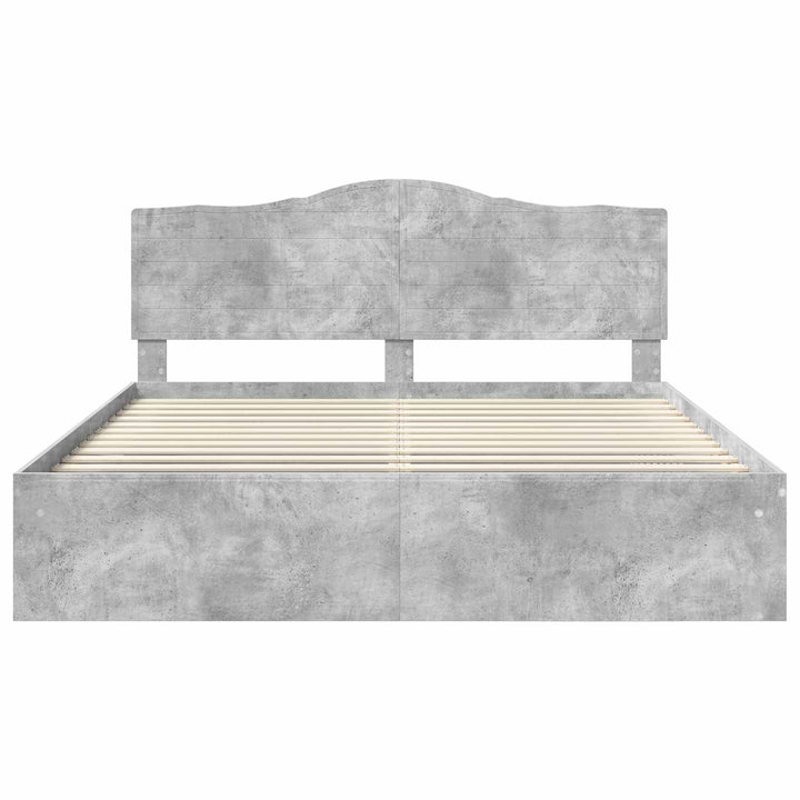 Sengestel med hovedgærde Beton 180 x 200 cm Massiv fyrretræ